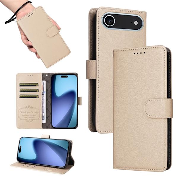 iPhone Air Plånboksfodral RFID Blocking med Handledsrem Beige