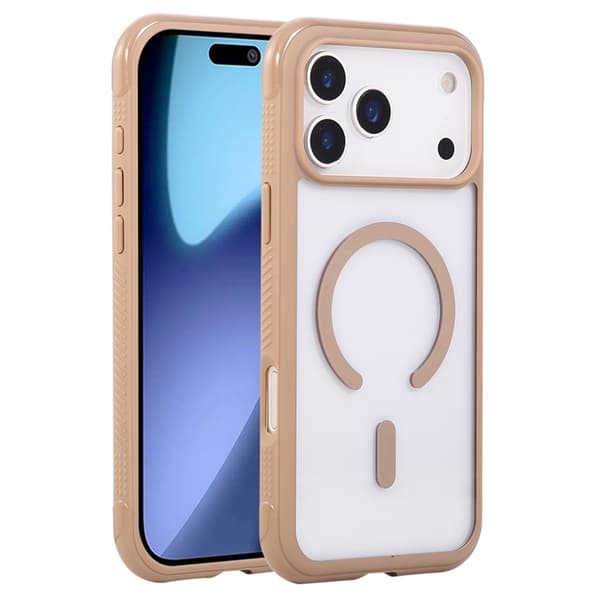 Mobilskal till iPhone 17 Pro Max MagSafe TPU+PC Transparent - Brun Beige