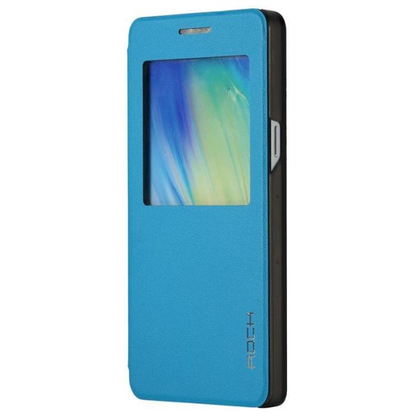 Rock Uni Series View Suojakuori Samsung Galaxy A7 -puhelimelle - sininen Blue