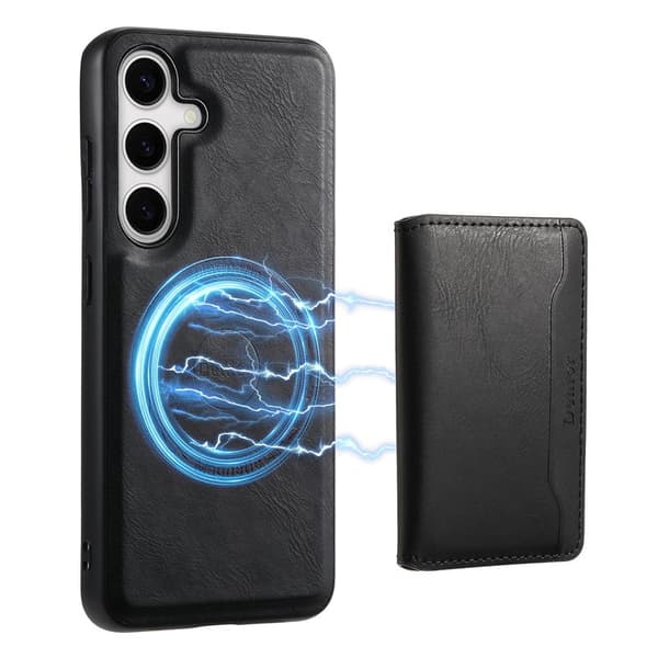 DENIOR Samsung Galaxy S24 Plus Plånboksfodral Magnetisk Skyddsväska - Svart