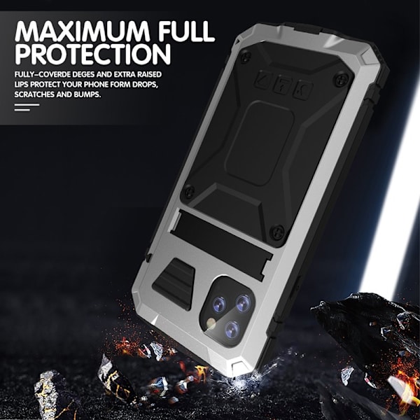 R-JUST Mobilskal till iPhone 11 Pro Max 360° Skydd Silver