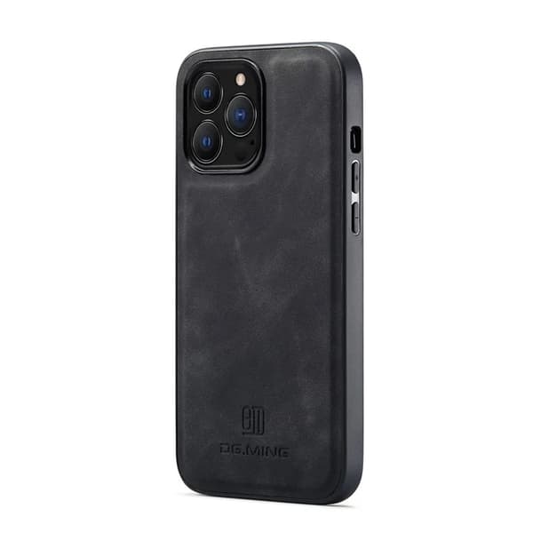 DG.MING Mobilskal till iPhone 16 Pro Max Hybrid Läder - Svart