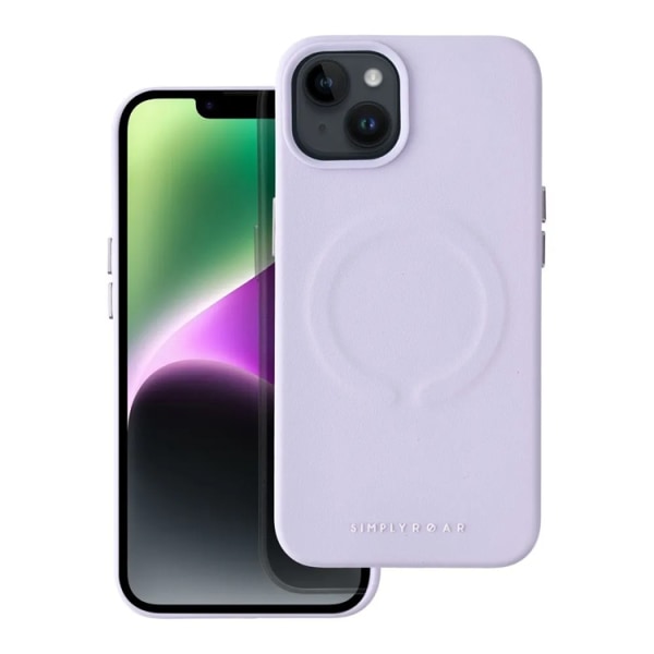 iPhone 15 Plus mobiilikotelo Magsafe Nahka Roar - violetti