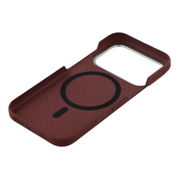 Mobilskal till iPhone 17 Pro MagSafe Carbon Fiber Vinröd