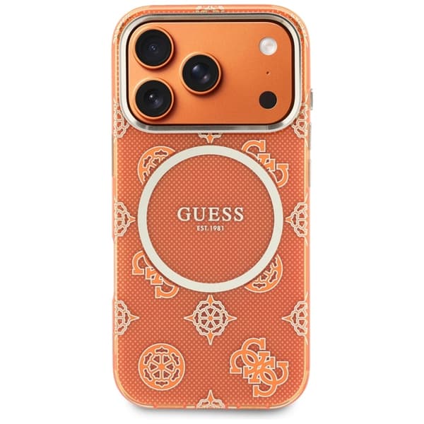 Guess Mobilskal För iPhone 17 Pro MagSafe IML Peony Dot - Orange Orange