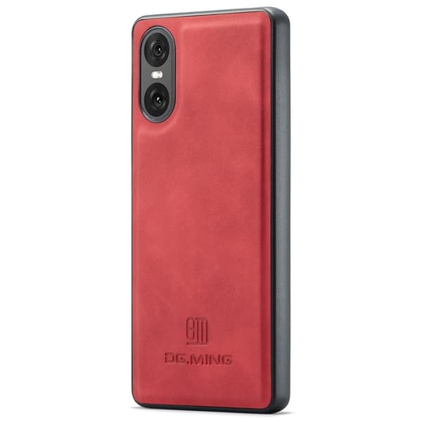 DG.MING Mobilskal till Sony Xperia 10 VI PU Läder + PC + TPU Röd