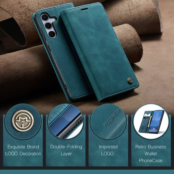 CASEME 013 Plånboksfodral för Samsung Galaxy S25 FE - Blå