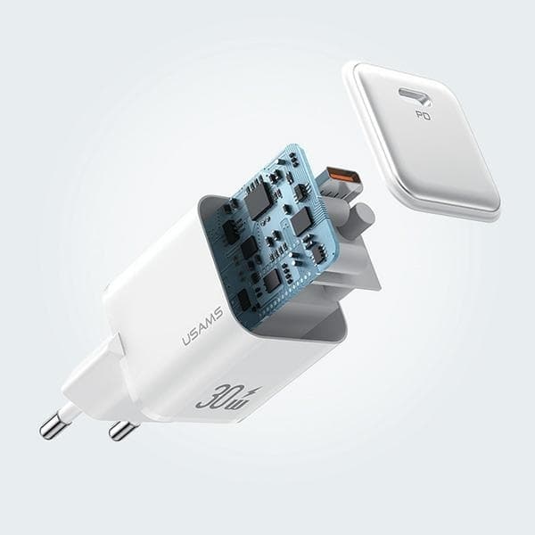 USAMS Väggladdare 1xUSB-C PD30W 3A PD3.0 X-ron Series CC186TC02 – Vit