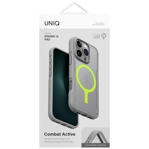 UNIQ Telefontaske til iPhone 16 Pro MagSafe Combat Active - Grå Grå