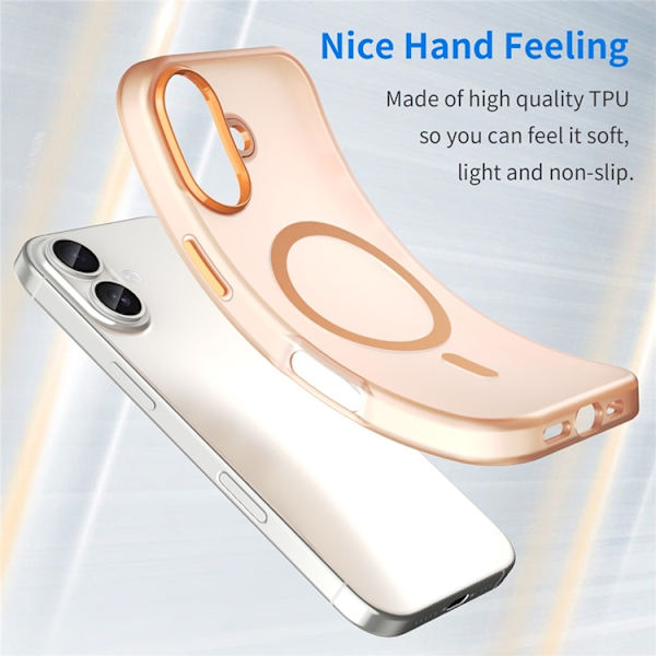Mobilskal till iPhone 17 MagSafe Slim Matte Translucent - Orange Orange