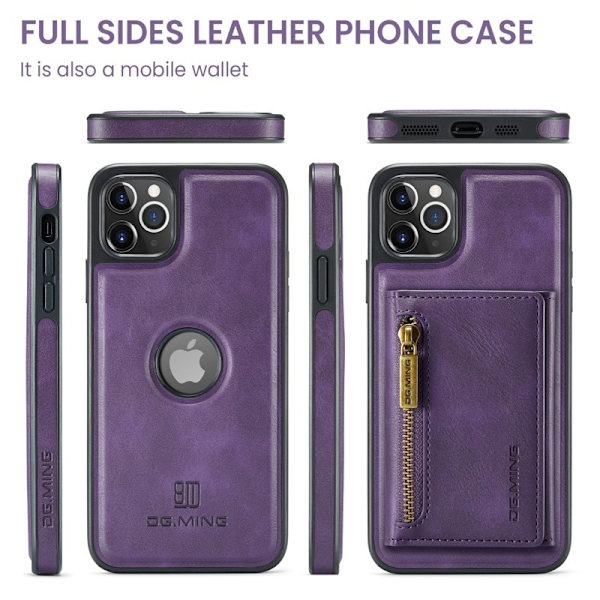 DG.MING M5 Series iPhone 11 Pro Max Plånboksfodral Konstläder Lila