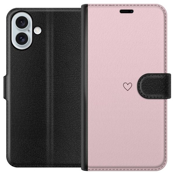Plånboksfodral till Apple iPhone 16 Plus med Litet Hjärta