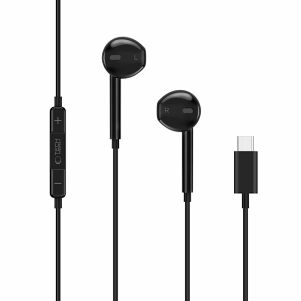 Tech-Protect In-Ear Typ-C Hörlurar Ultraboost Core - Svart