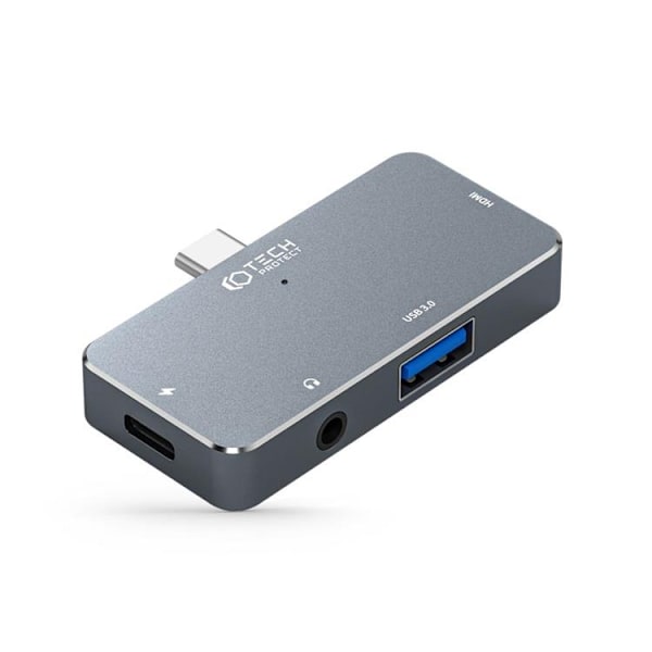 Tech-Protect V6-Hub Adapter 4in1 - Grå Grå