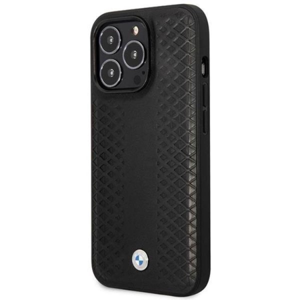 BMW iPhone 14 Pro Magsafe nahkainen matkapuhelinkotelo Diamond - musta