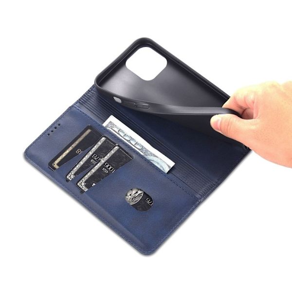 AZNS iPhone 14 Plånboksfodral Konstläder - Skyddande Folio - Blå