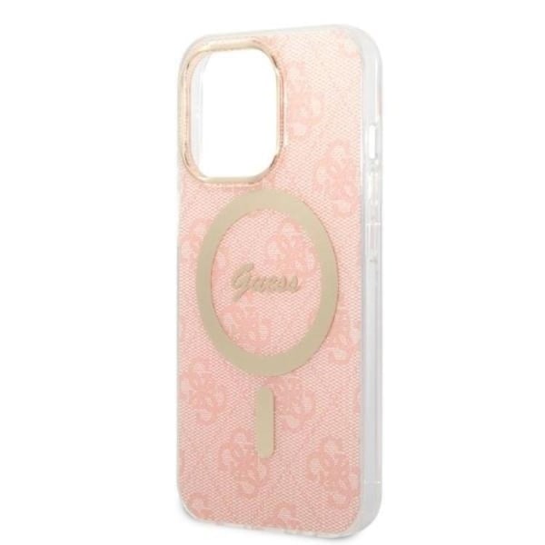 Guess iPhone 13 Pro Magsafe Skal Print + Trådlös Laddare - Rosa
