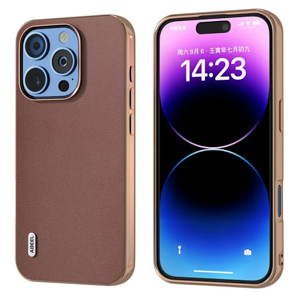 ABEEL Mobilskal till iPhone 16 Pro Max Äkta Läder - Brun