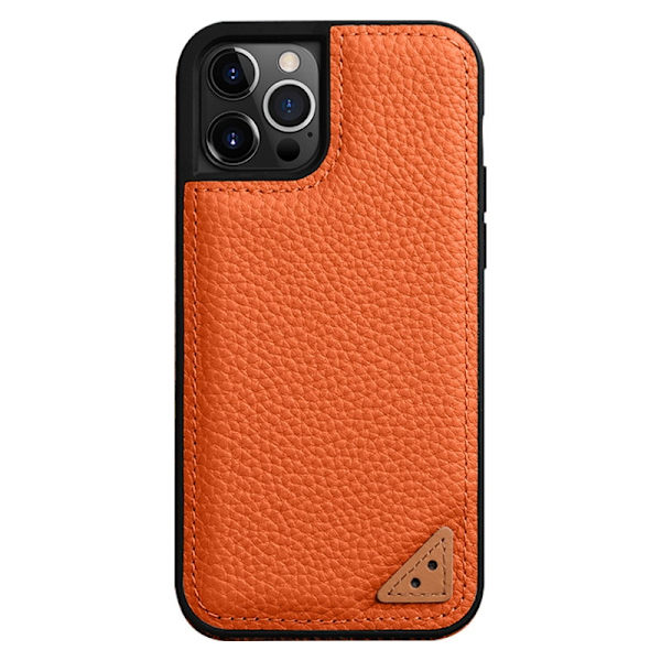 MELKCO Mobilskal till iPhone 13 Pro Max Äkta Läder + Mikrofiber + PC - Orange