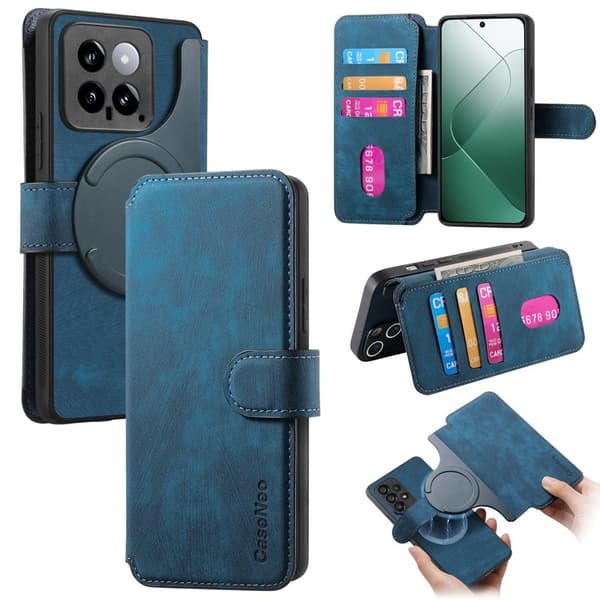 CASENEO Xiaomi 14 Plånboksfodral Konstläder - Blå