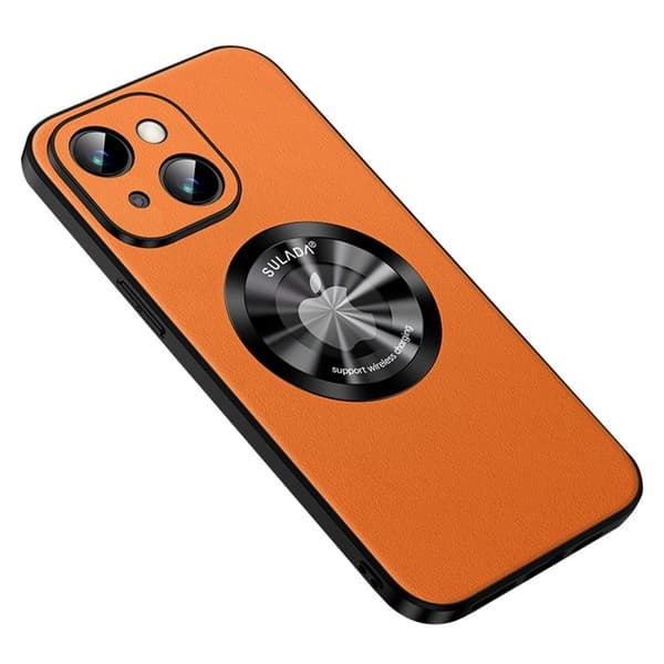 SULADA Mobilskal till iPhone 13 , i PU Läder, Fallskydd - Orange