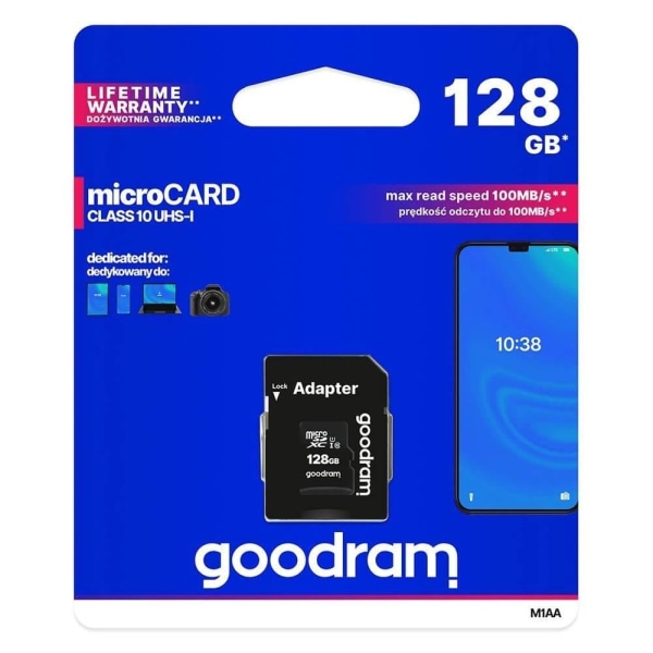 Goodram Microcard 128 GB micro SD XC UHS-I klasse 10 hukommelseskort