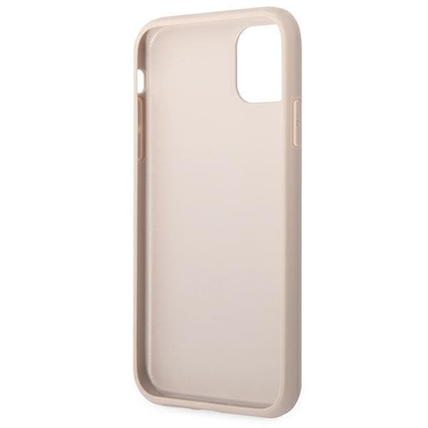 Guess Telefontaske til iPhone 11 Pink MagSafe 4G Metal Logo - Guld