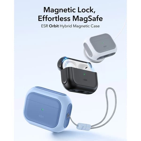 ESR Airpods Pro 3 Cover Magsafe Orbit Halolock - Pulverblå Blå