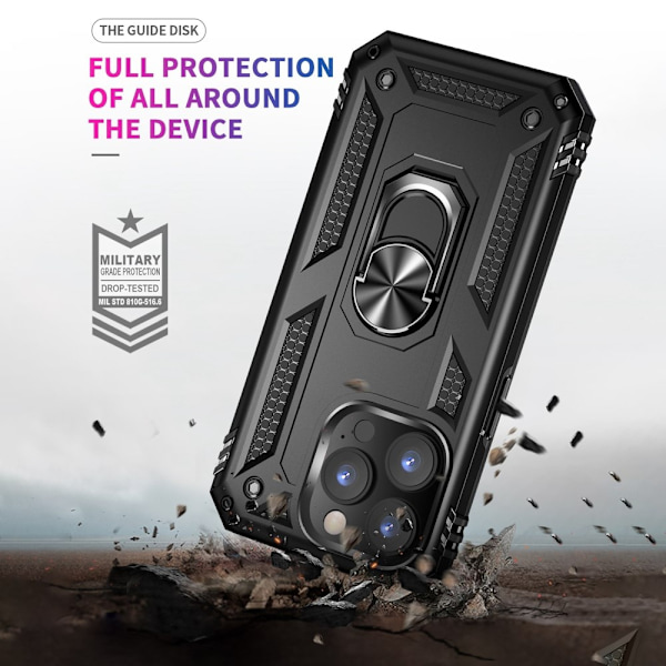 iPhone 14 Pro Max Skal Rotary Kickstand - Svart Svart