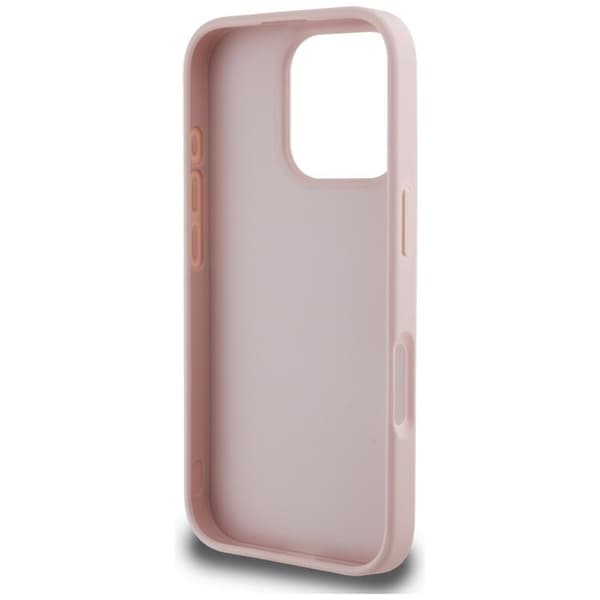 Guess Mobilskal till iPhone 16 Pro Grained Big 4G Small Classic Logo - Rosa Rosa