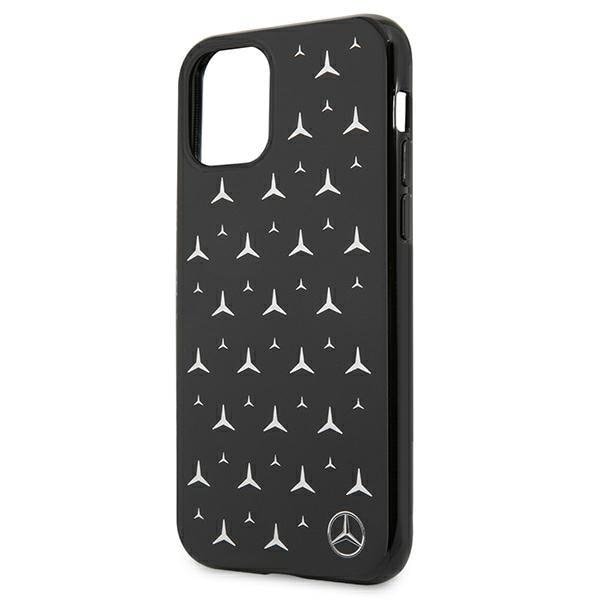 Mercedes Silver Stars Pattern Skal iPhone 11 - Svart Svart