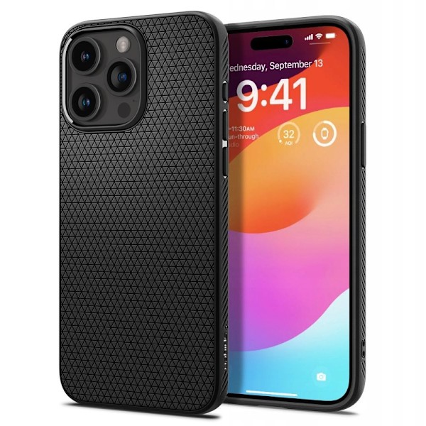 Spigen iPhone 15 Pro Mobilskal Liquid Air - Matte Svart