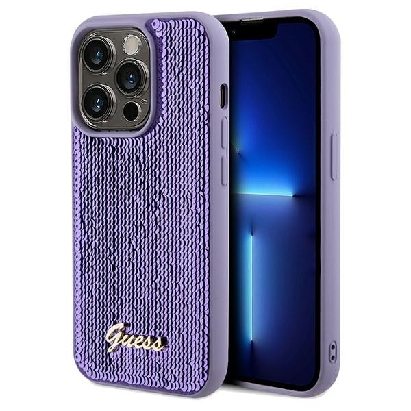 Guess telefontaske til iPhone 14 Pro Max MagSafe Sequin Script Metal