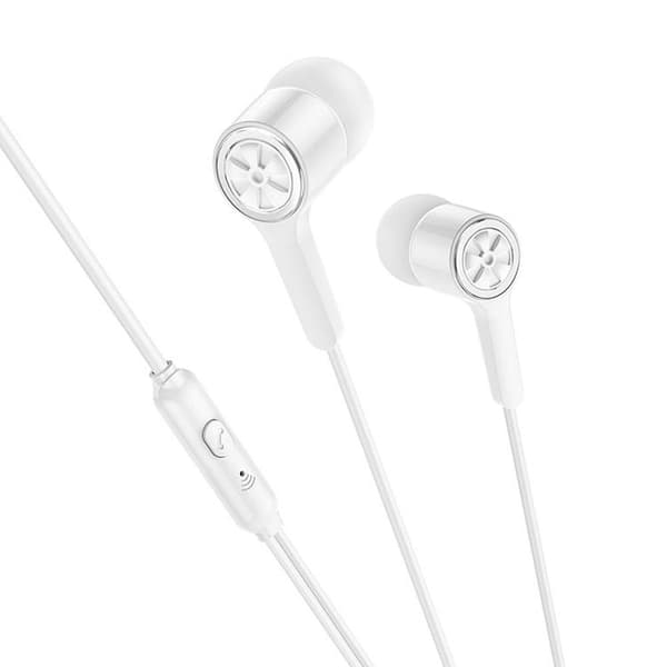 HOCO kablede hovedtelefoner 1,2 m kabel med mikrostik 3,5 mm M104 Vit