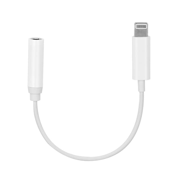 Adapter HF/audio till Lightning Jack 3.5mm - Vit (female) Vit