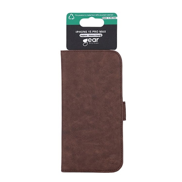 Gear iPhone 15 Pro Max Plånboksfodral Magsafe - Brun Brun
