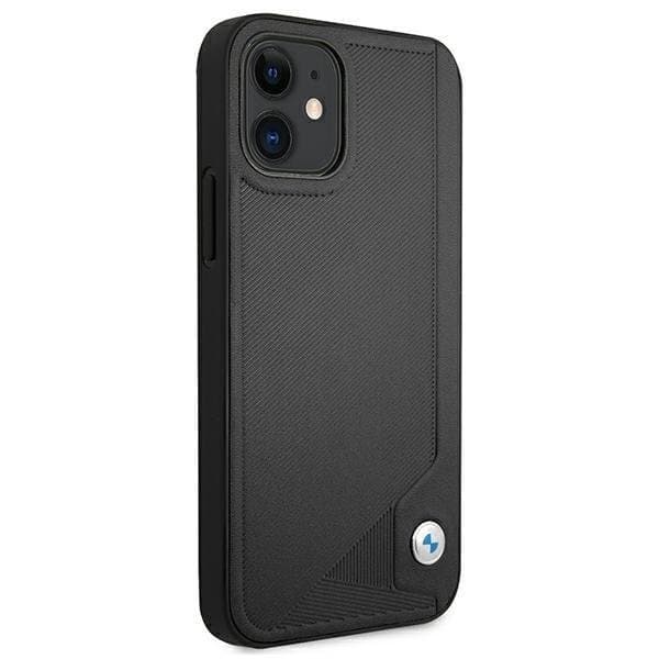 BMW Læder Deboss Skal iPhone 12 mini - Sort Black