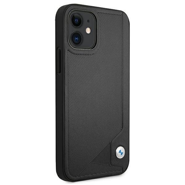 BMW Läder Deboss Skal iPhone 12 mini - Svart Svart