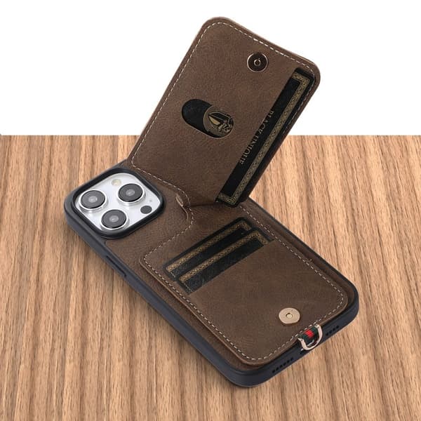 ABEEL Style 03 Mobilskal till iPhone 15 Plus PU Läder Khaki