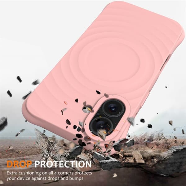 Mobilskal till iPhone 17 MagSafe Silikon Ripple Liquid - Rosa Rosa