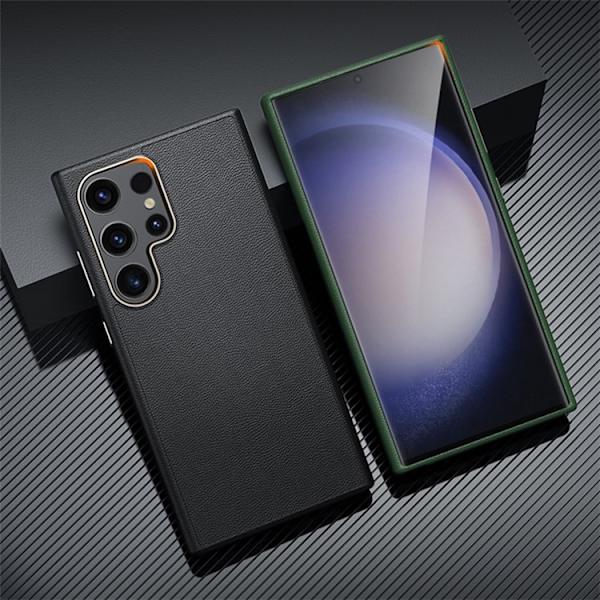 Galaxy S24 Plus Mobilskal Läder Shockproof Silikon - Svart Svart