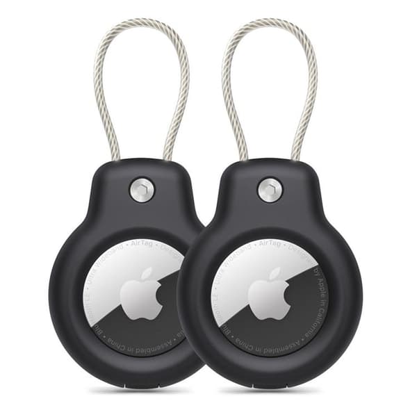Tech-Protect [2-Pack] Apple Airtag 1/2 Rough Vein - Svart