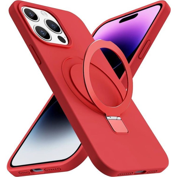 iPhone 15 Pro Max Mobilcover Magsafe Liquid Silicone - Rød