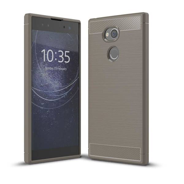 Carbon Brushed Mobilskal till Sony Xperia XA2 Ultra - Grå grå