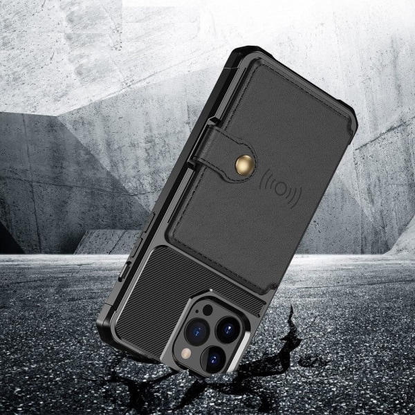 Magnetisk mobiltaske med slots iPhone 13 Pro - Sort Black
