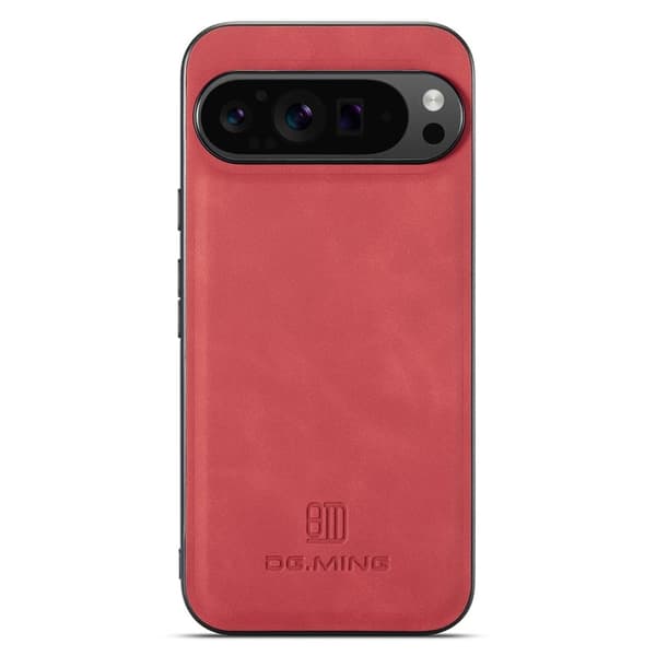 DG.MING Mobilskal till Google Pixel 9 Pro XL PU Läder Röd
