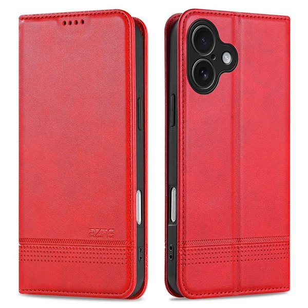 AZNS iPhone 17 Plånboksfodral Konstläder - Röd