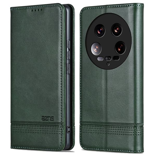 AZNS Xiaomi 14 Ultra Plånboksfodral Konstläder - Grön