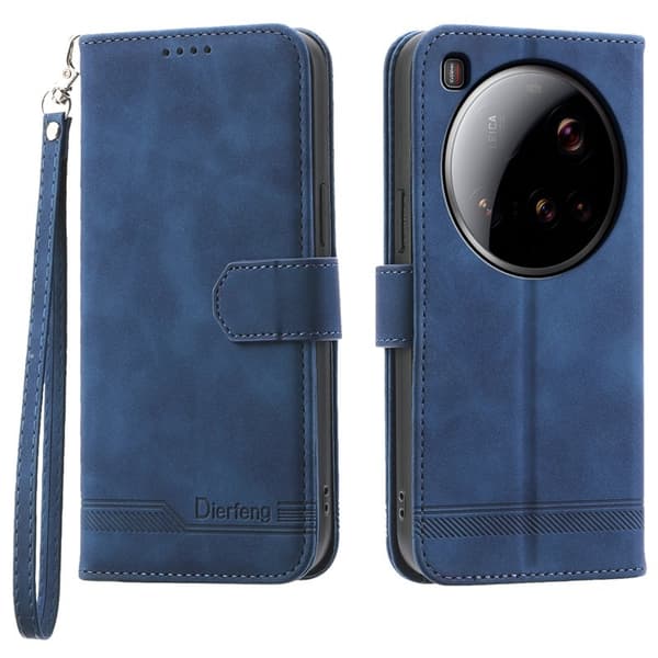 DIERFENG DF-03 för Xiaomi 15 Ultra Plånboksfodral Konstläder - Blå
