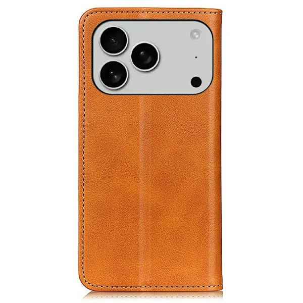 iPhone 17 Pro Max Plånboksfodral Äkta läder - Brun Brun